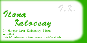 ilona kalocsay business card